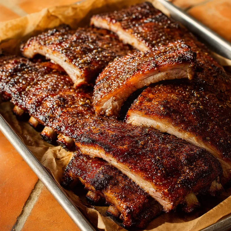 Smoked Greek Honey-Lemon Pork Ribs