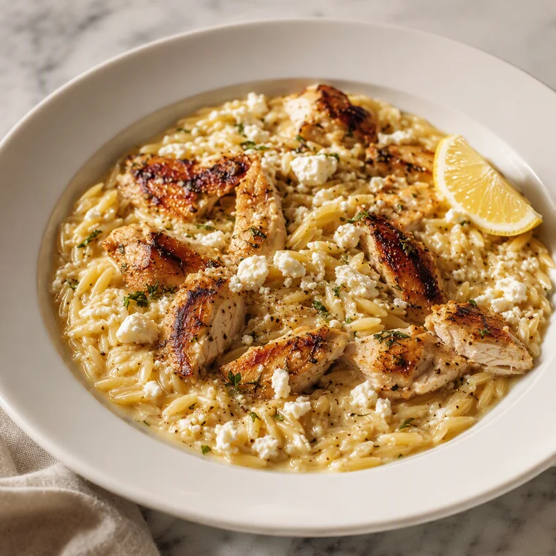 Campfire Greek Lemon Chicken Orzo