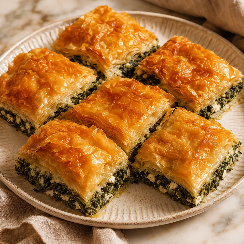 Spinach and Feta Spanakopita Squares