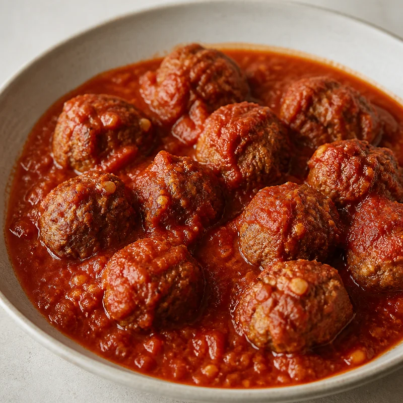 Freezer Meatballs in Garlicky Tomato Sauce