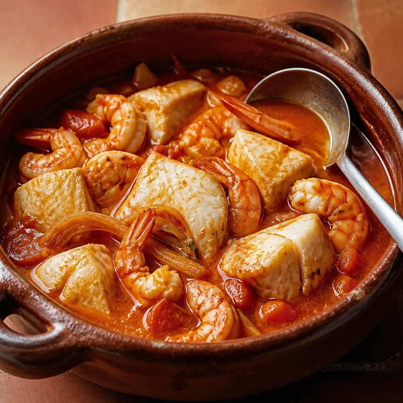 Cod and Shrimp Brodetto with Saffron Tomato Broth