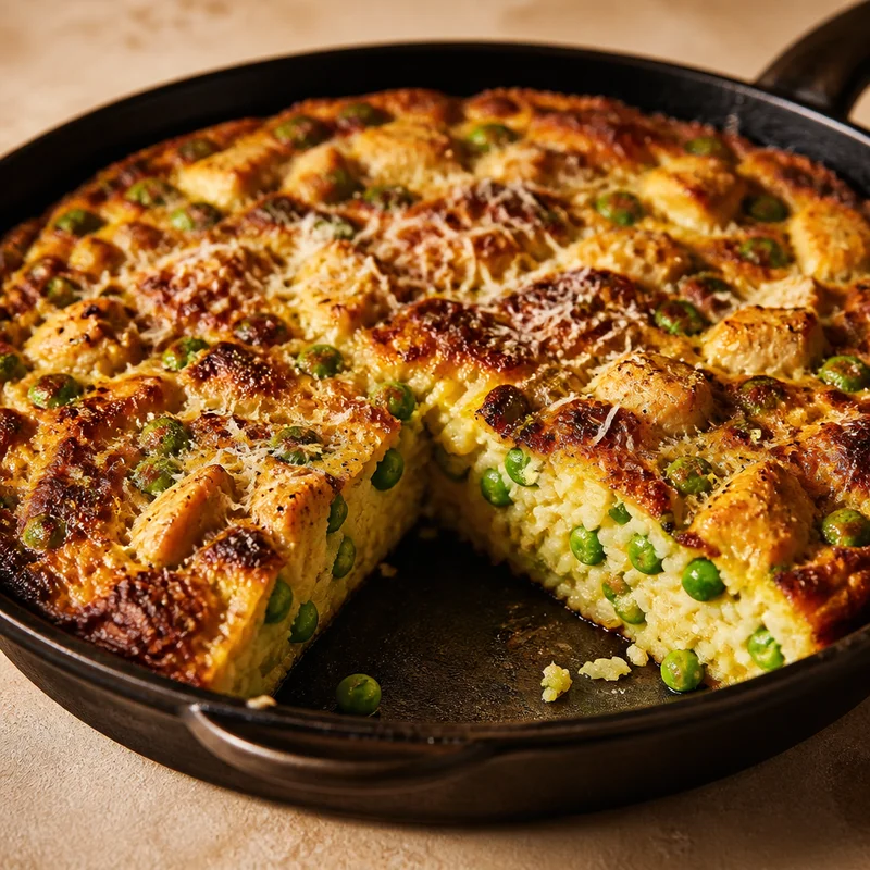 Crispy-Bottom Chicken, Rice & Pea Frittata