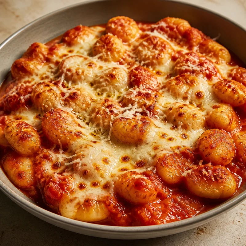 Crispy Cheesy Gnocchi Bake