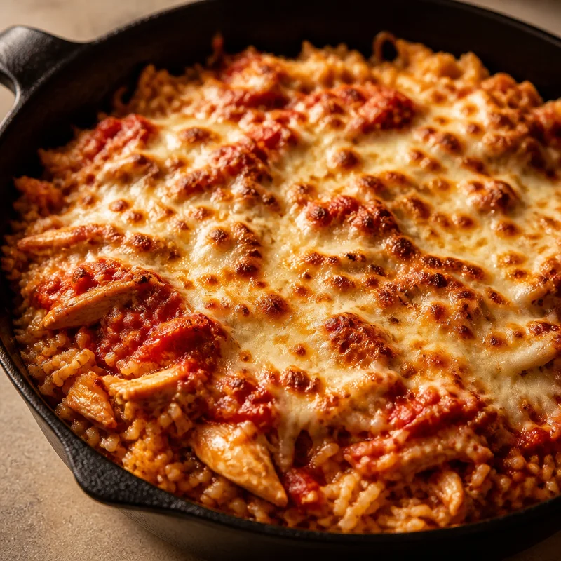 Chicken Parmesan Rice Skillet