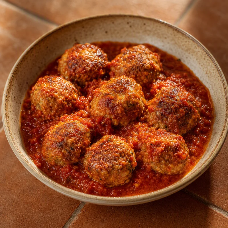 Make-Ahead Ricotta Meatballs in Garlic Tomato Sauce