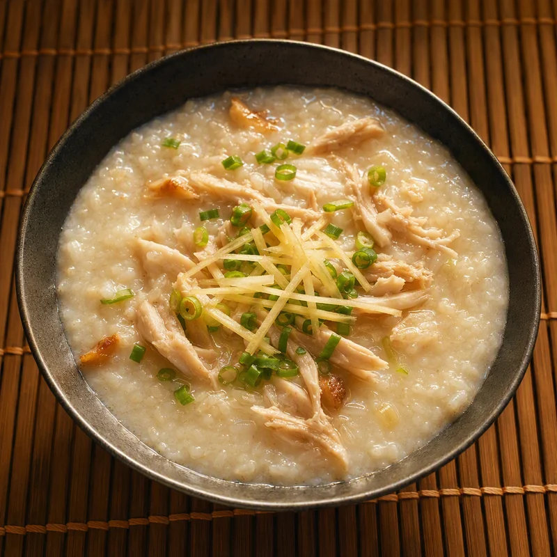 Ginger Chicken Congee from Leftover Rice