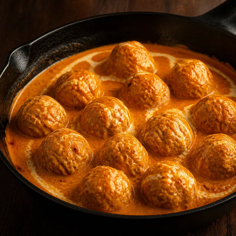 Butter Chicken Meatballs in Creamy Tomato Sauce