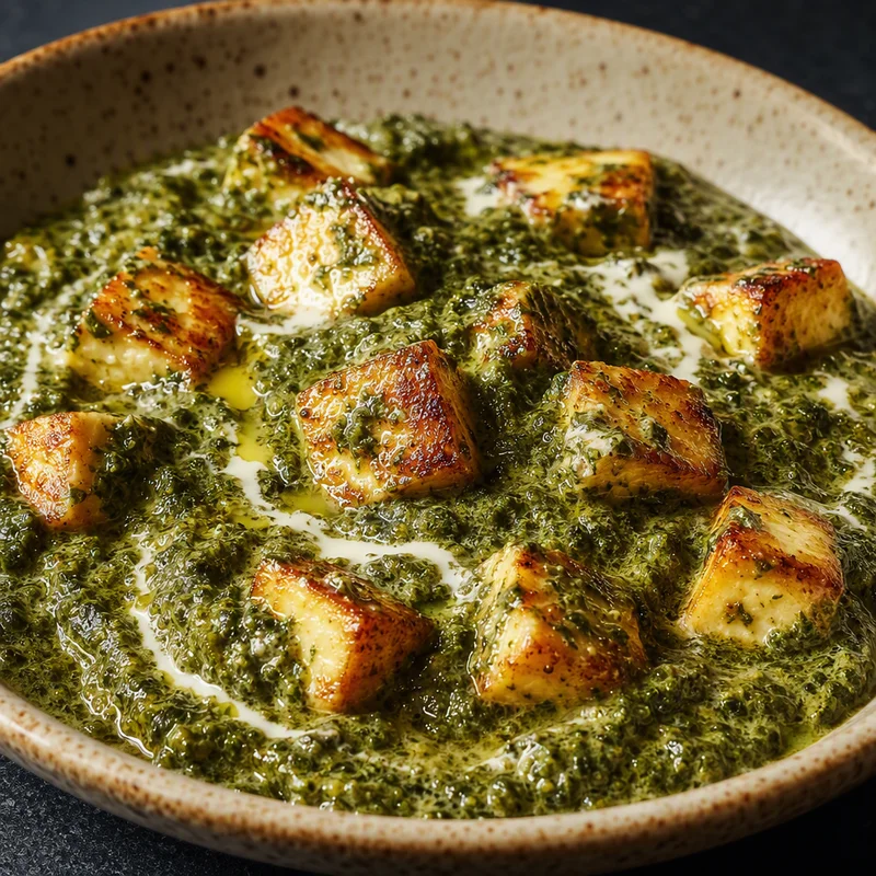 Ghee-Seared Paneer in Creamy Spinach Masala
