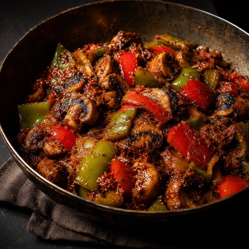 Kadai Mushroom & Pepper Masala with Toasted Spice Blend