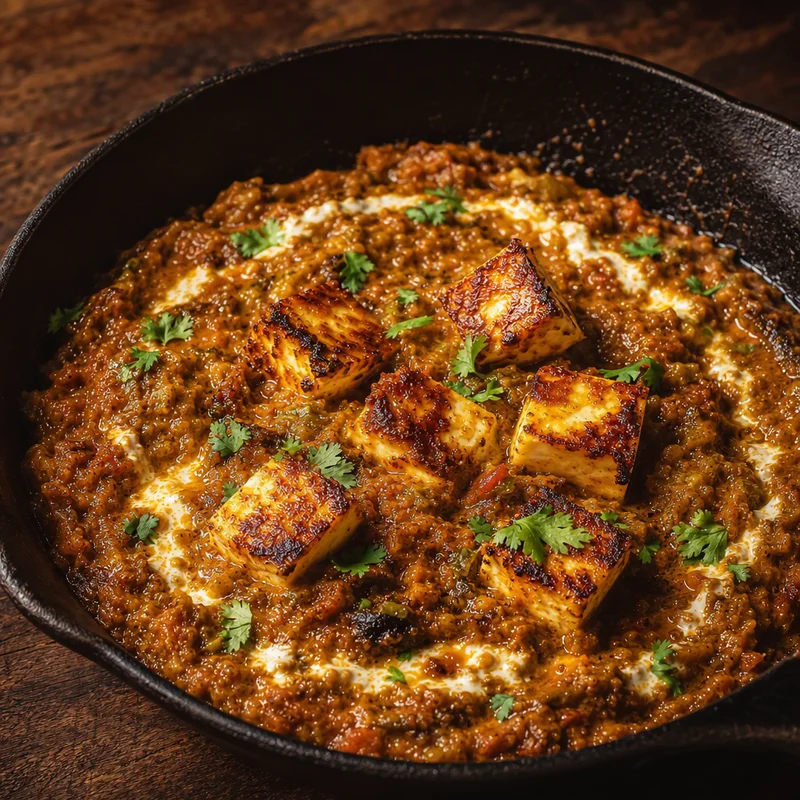 Smoky Eggplant Bharta with Ghee-Crisped Paneer