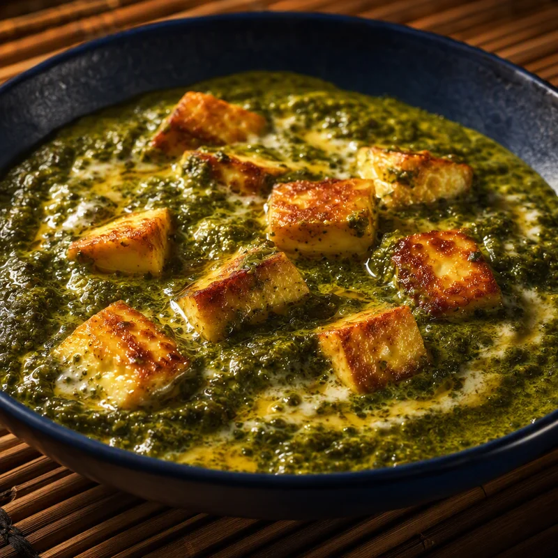 Ghee-Seared Paneer in Creamy Spiced Spinach