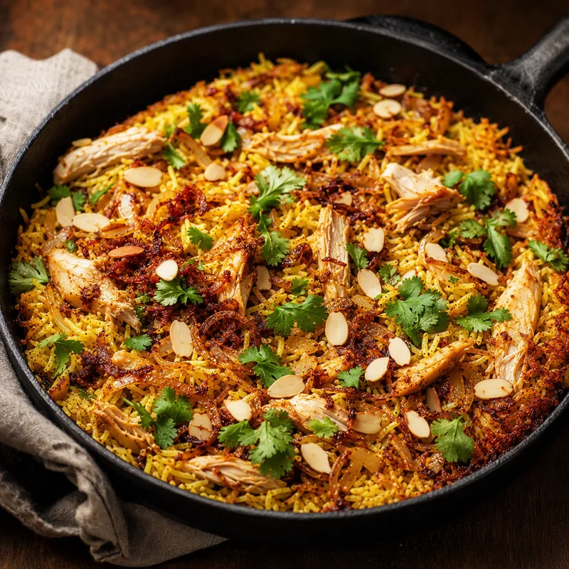 Leftover Roast Chicken Curry Rice Skillet