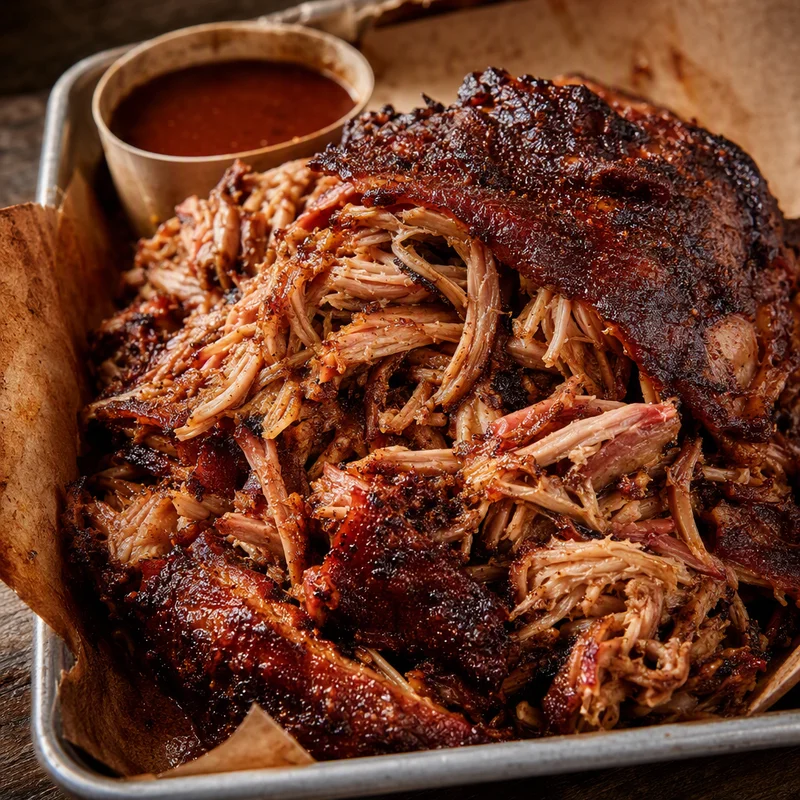Apple-Smoked Pulled Pork with Carolina Vinegar Sauce