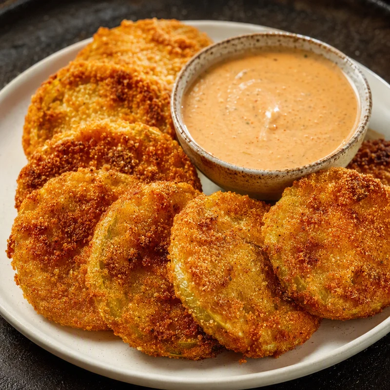 Crispy Fried Green Tomatoes with Comeback Sauce
