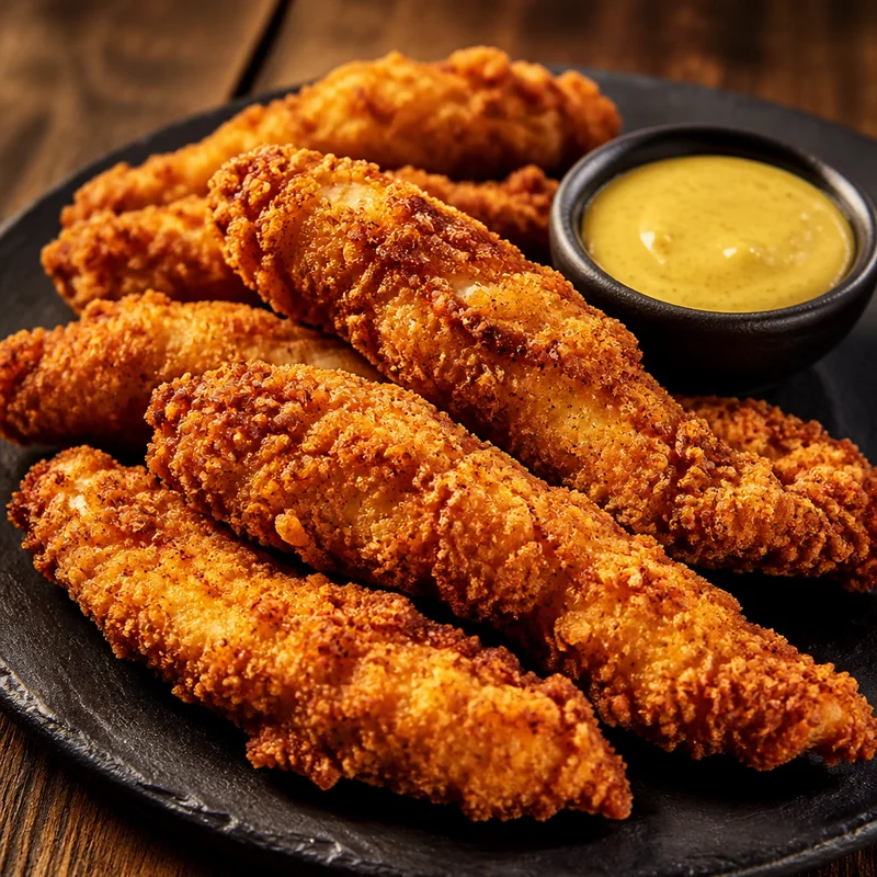 Crunchy Buttermilk Oven Chicken Tenders with Honey Mustard Dip