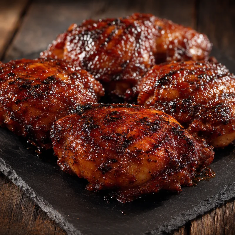 Apple-Smoked BBQ Chicken Thighs