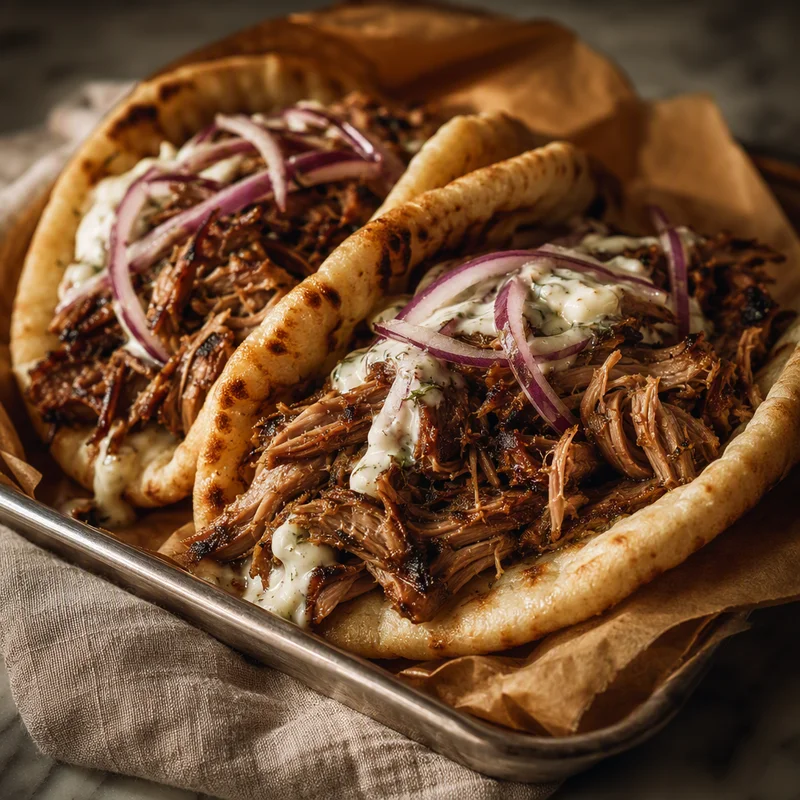 Cherry-Smoked Pulled Lamb with Lemon and Oregano