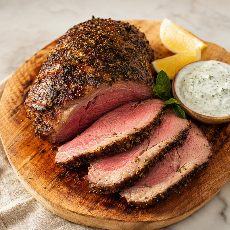 Oak-Smoked Lemon-Oregano Leg of Lamb
