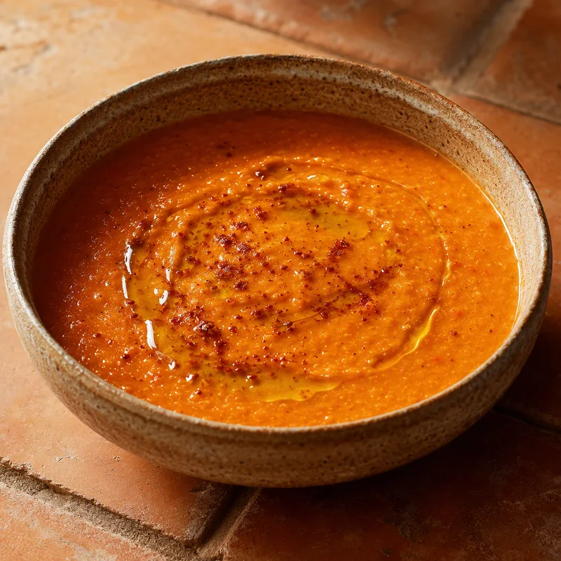 Smoky Red Lentil & Roasted Red Pepper Soup