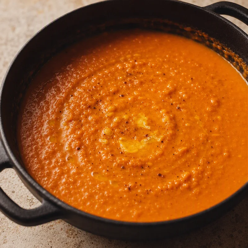 Smoky Red Lentil Soup with Lemon