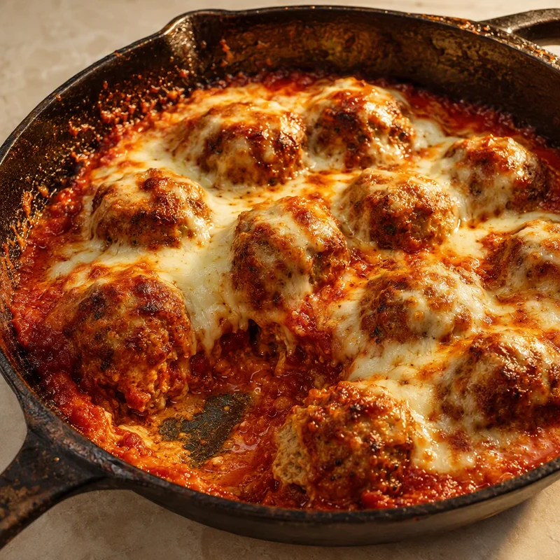 Cheesy Chicken Meatballs in Tomato Sauce