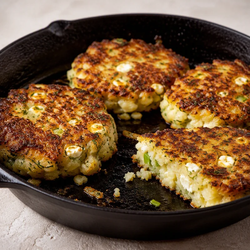 Crispy Feta and Dill Mashed Potato Patties
