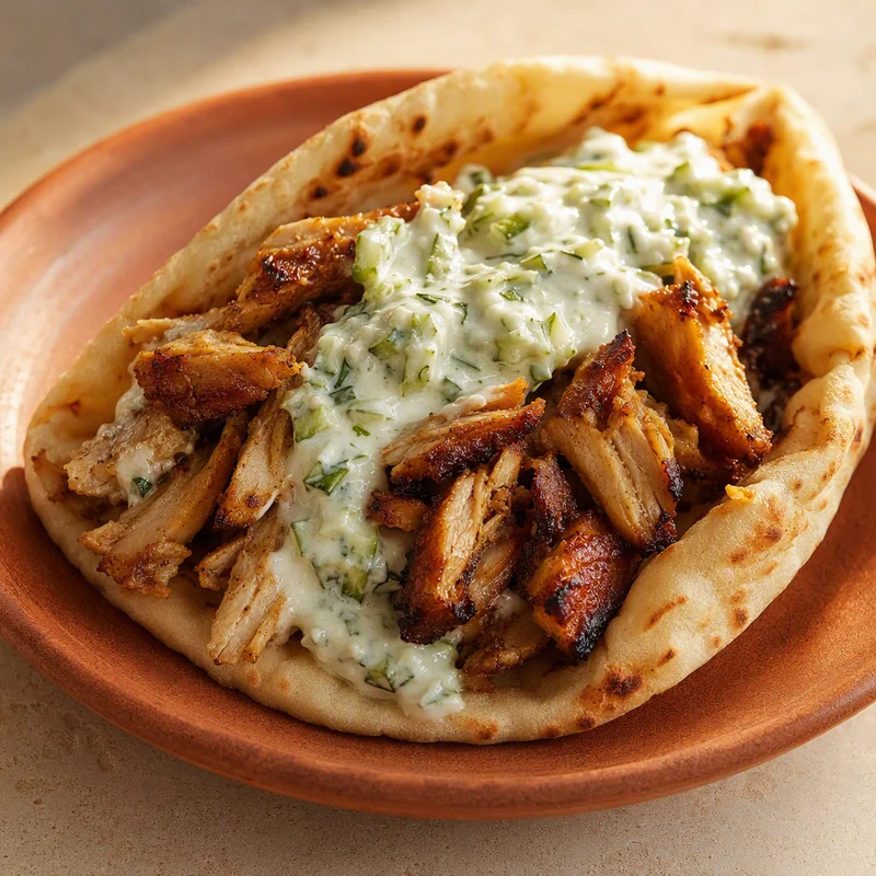 Leftover Roast Chicken Gyros with 5-Minute Tzatziki