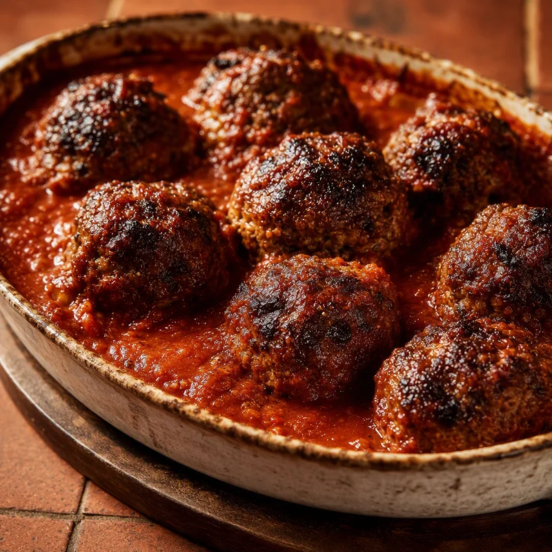 Cherry-Smoked Italian Meatballs in Tomato Sauce