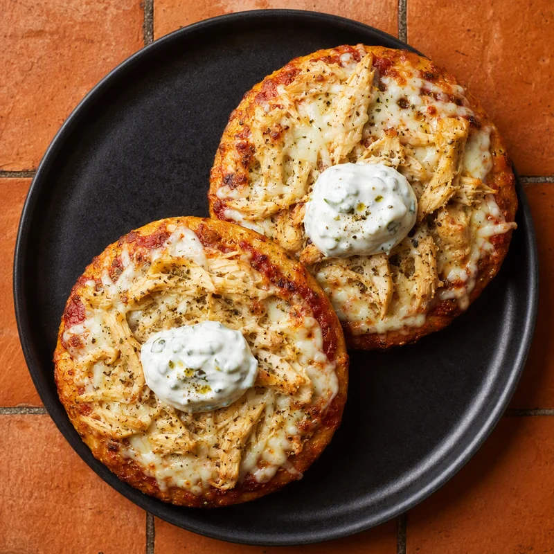 Greek Chicken Pita Pizzas