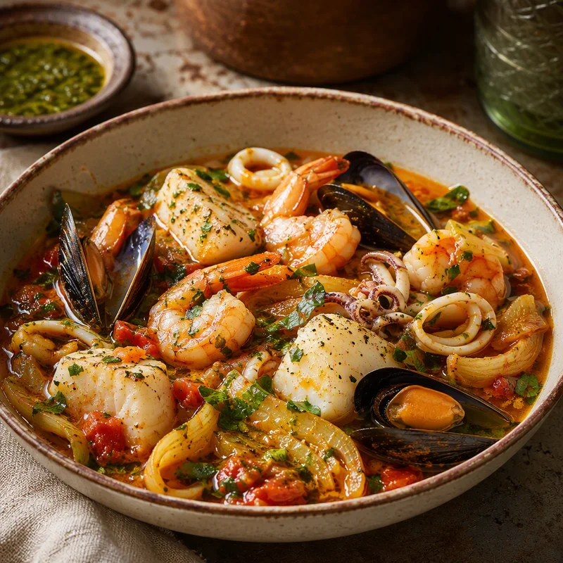 Tuscan Seafood Stew with Fennel and Saffron