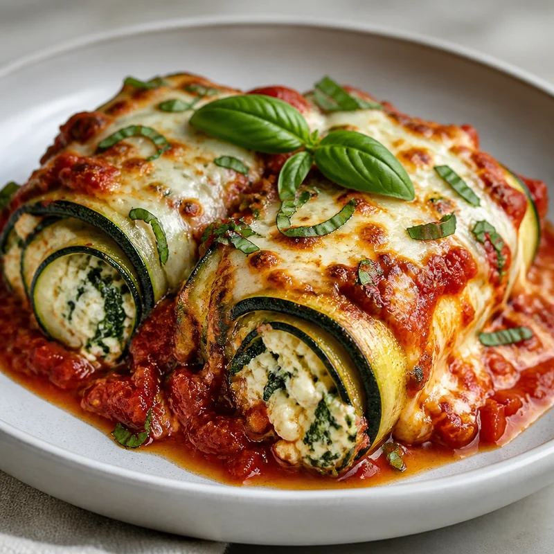 Zucchini Lasagna Roll-Ups with Ricotta and Basil