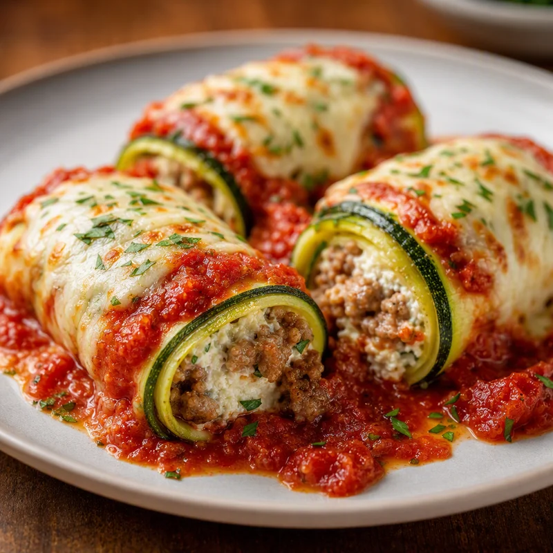 Sausage and Ricotta Zucchini Lasagna Roll-Ups