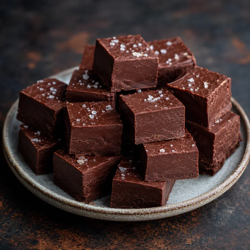 Old-Fashioned Cooked Chocolate Fudge with Flaky Salt