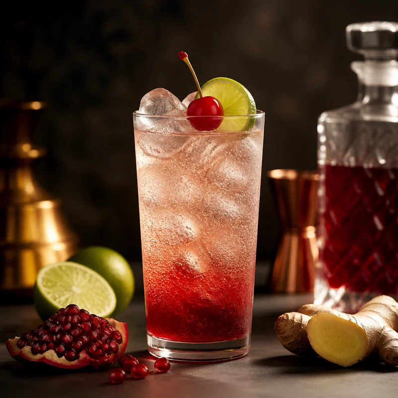 Grown-Up Shirley Temple with Real Pomegranate Grenadine