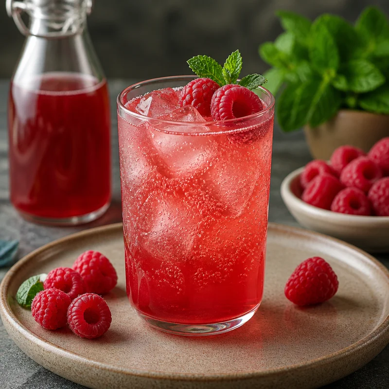 Raspberry Shrub Soda