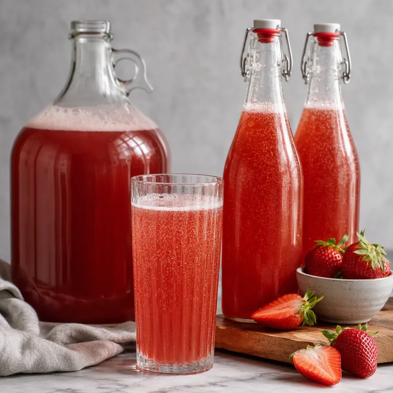 Strawberry Kombucha (Two-Stage Home Ferment)