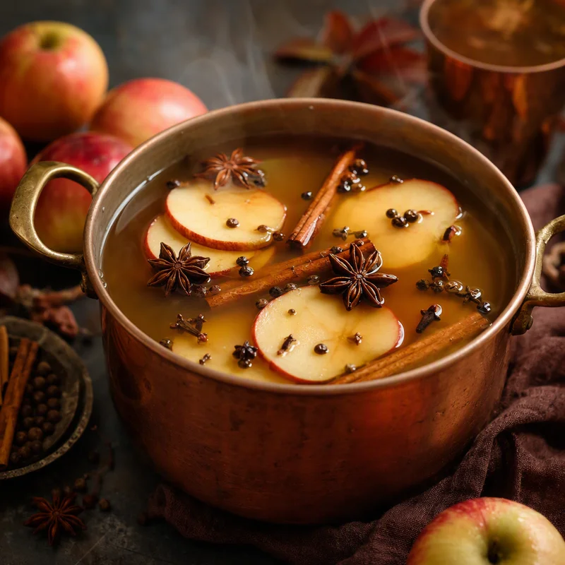 Hot Mulled Hard Cider with Toasted Whole Spices