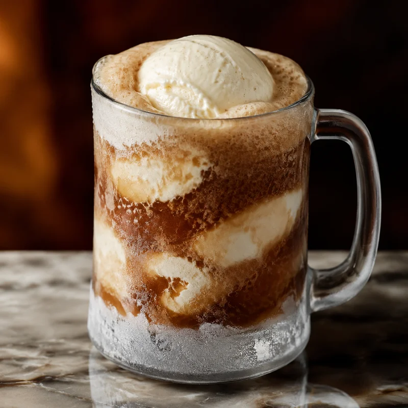 Frozen-Mug Root Beer Float with Vanilla Bean Cream