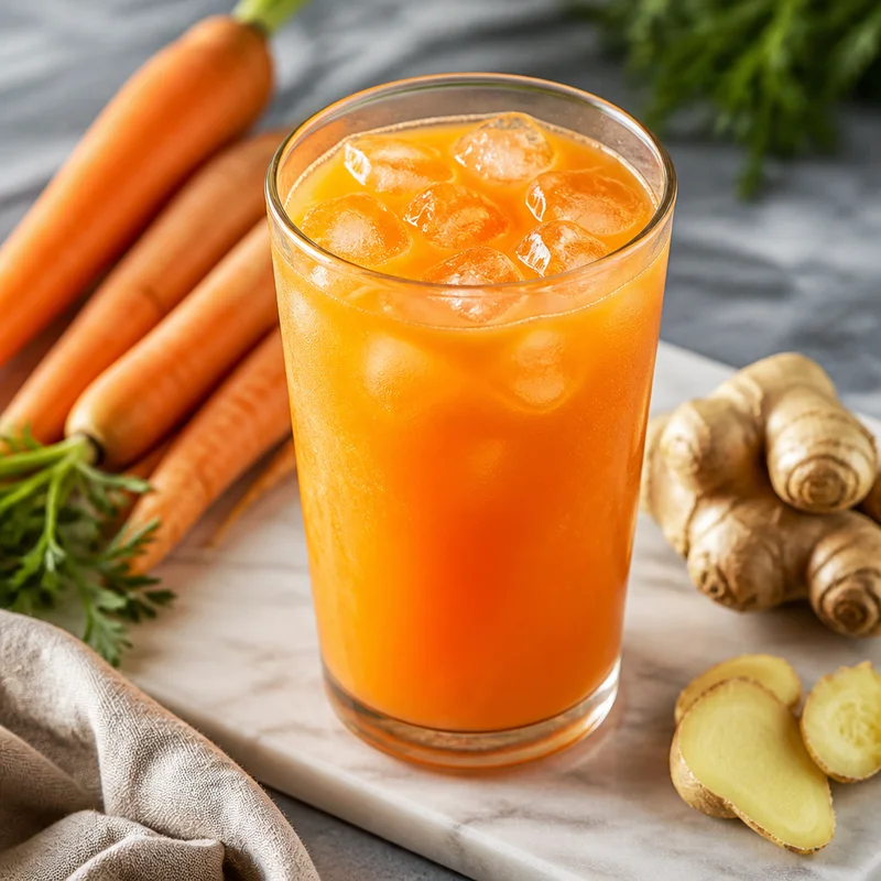 Cold-Pressed-Style Carrot Ginger Juice (No Juicer Needed)