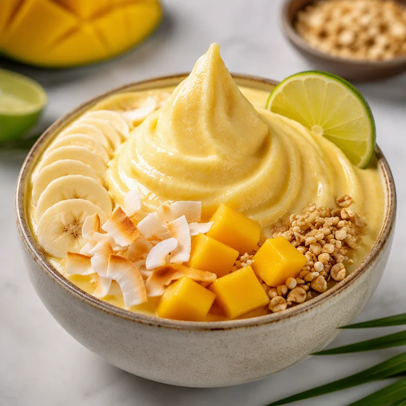 Frozen Tropical Smoothie Bowl, Thick Enough for a Straw