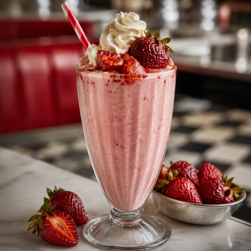 Diner-Style Roasted Strawberry Shake