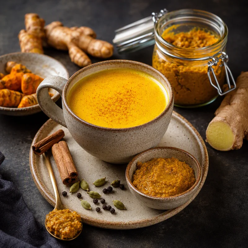 Fresh Turmeric Golden Milk with a Make-Ahead Spice Paste