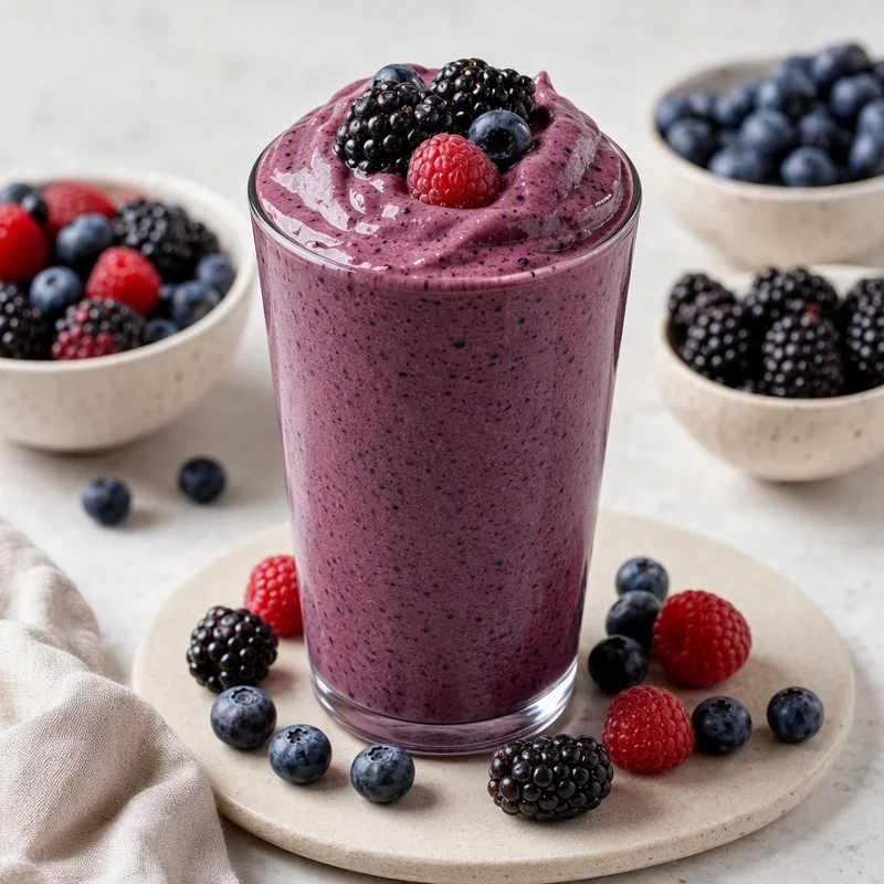 Thick Triple-Berry Protein Smoothie