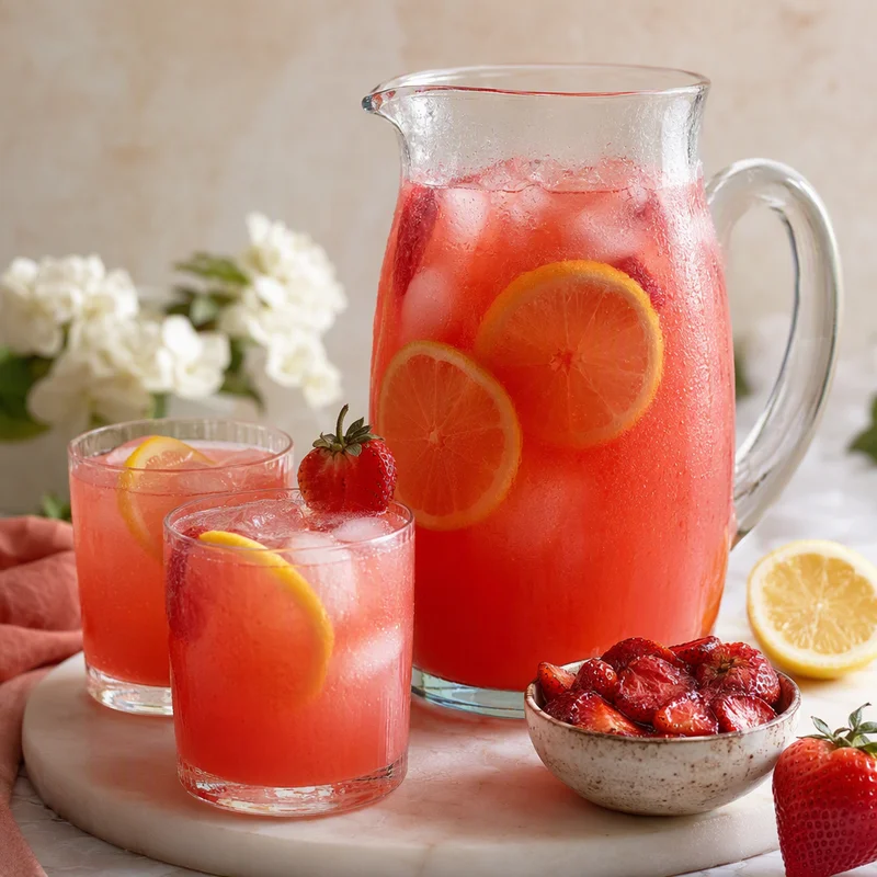 Roasted Strawberry Lemonade Pitcher