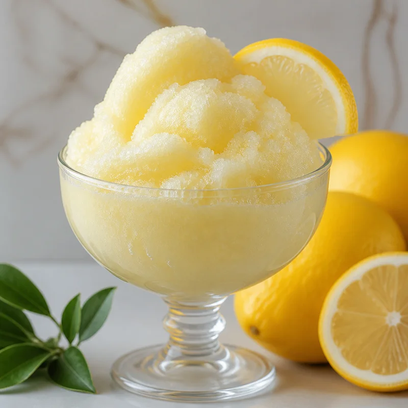Frozen Lemonade Slush with Real Lemon Ice