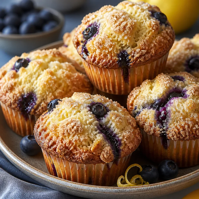 Bakery-Style Blueberry Muffins with Lemon-Sugar Streusel