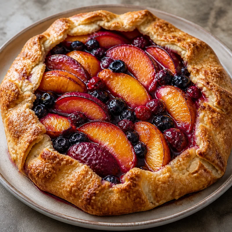 Free-Form Stone Fruit Galette with Almond Cream