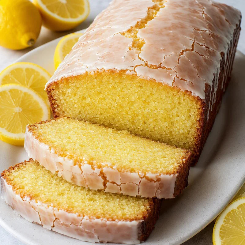 Triple Lemon Loaf with Syrup Soak & Thick Crackle Glaze