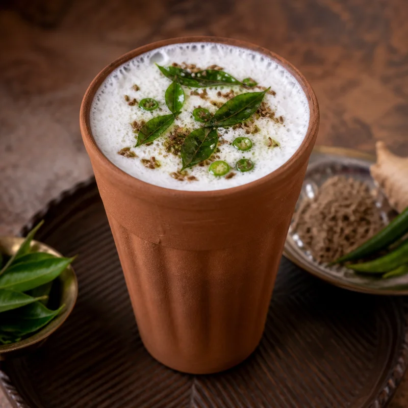 Masala Chaas with Sizzled Curry-Leaf Tadka