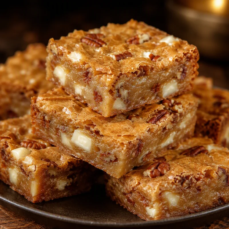 Brown Butter Blondies with White Chocolate & Toasted Pecans